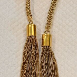 YSL Vintage Lariat Necklace With Tassles